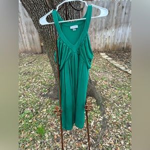 New Calvin Klein size 12 bright forest green v-neck fitted dress